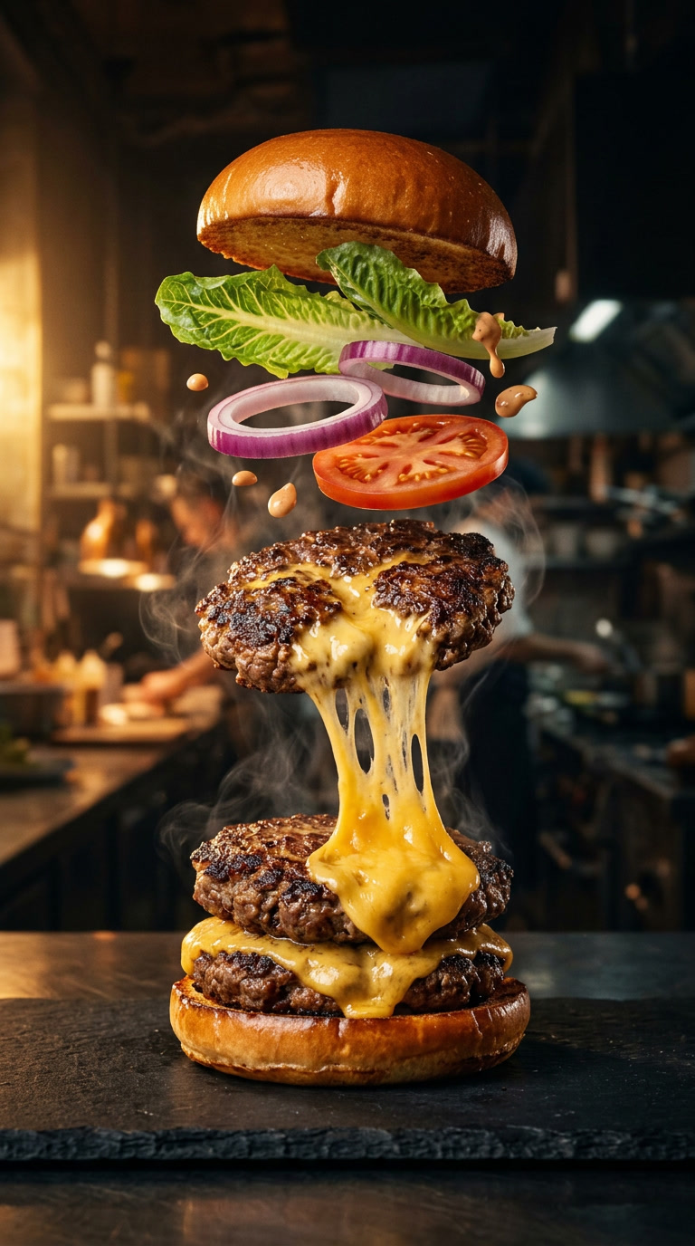 Gourmet food commercial still