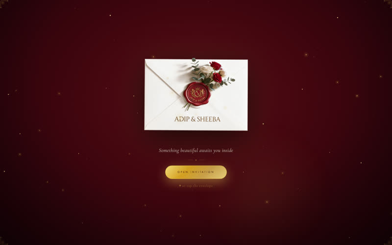 Adip and Sheeba wedding invitation site